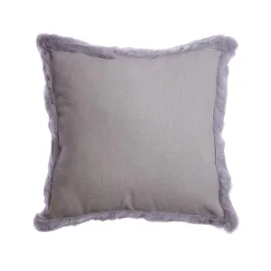 Grey Trim Rabbit Square Pillow