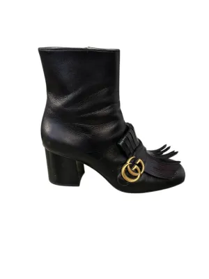 Gucci GG Marmont Fringe Ankle Boot black 38.5