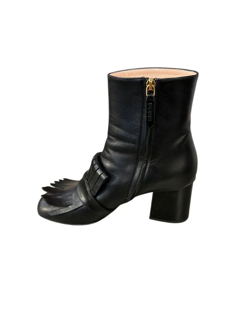 Gucci GG Marmont Fringe Ankle Boot black 38.5