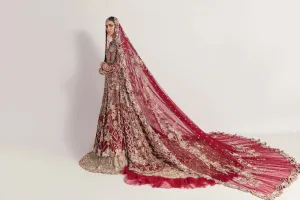 Heavy Designer Red Indian Bridal Lehenga Gown #BN1126