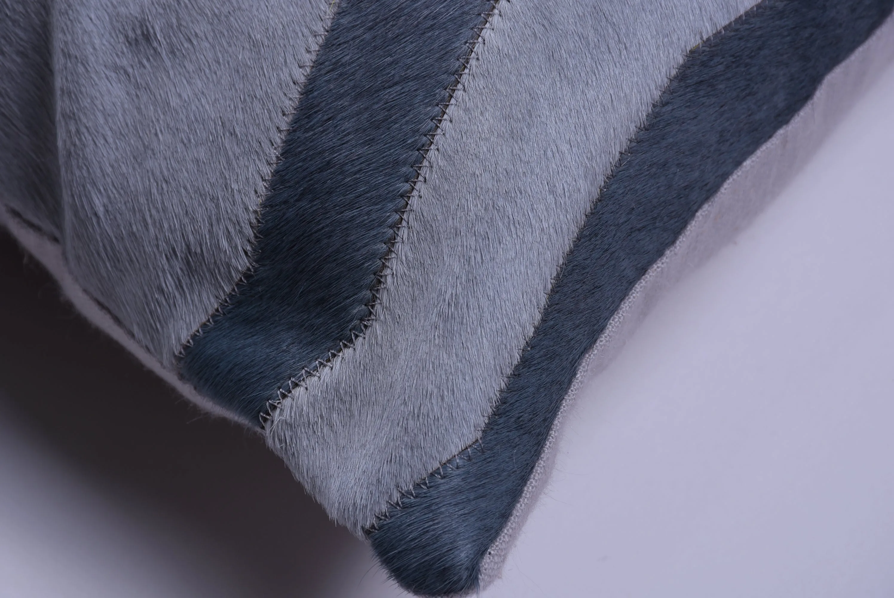 Herringbone Silver Slate Hide Pillow