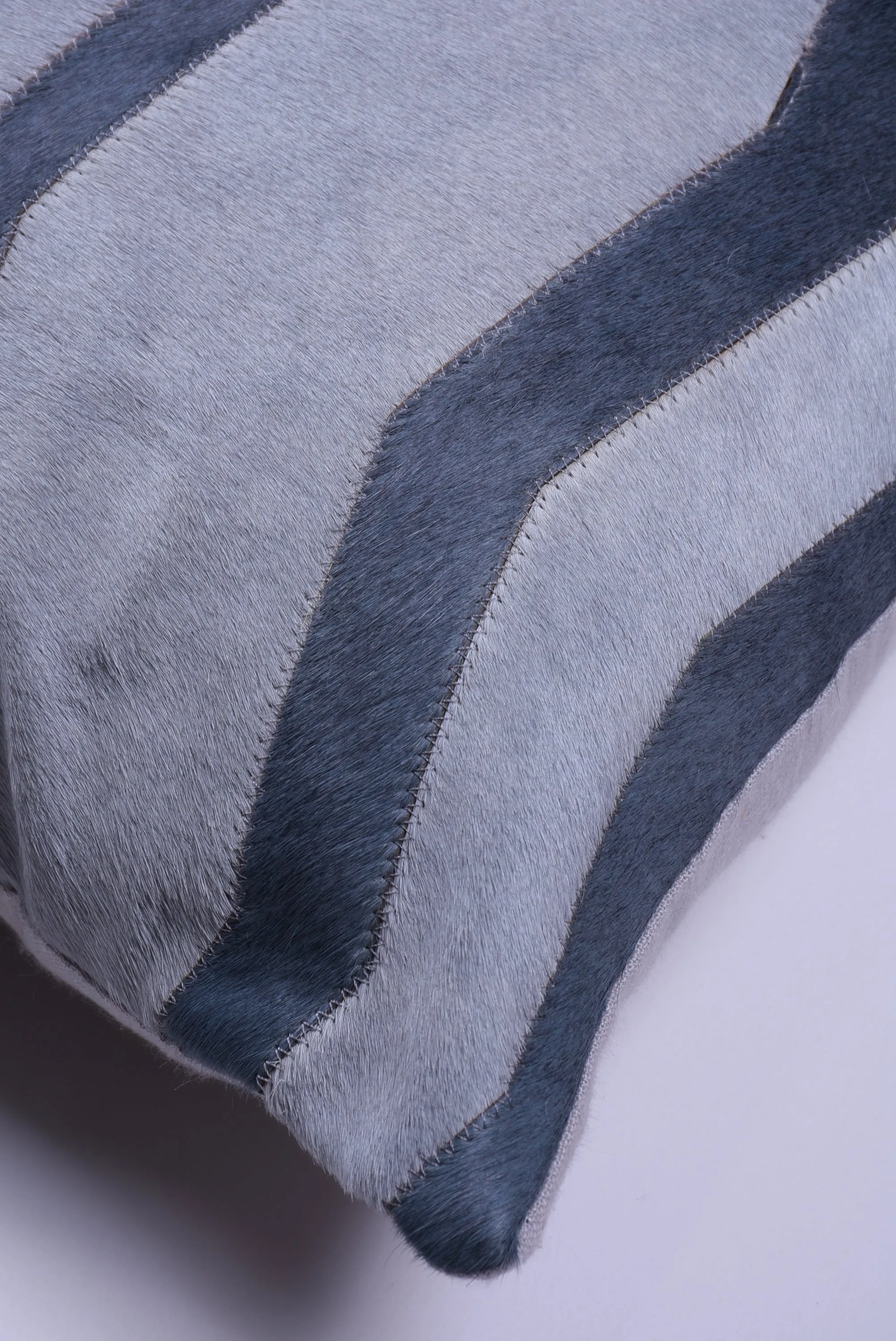 Herringbone Silver Slate Hide Pillow