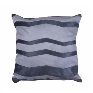 Herringbone Silver Slate Hide Pillow