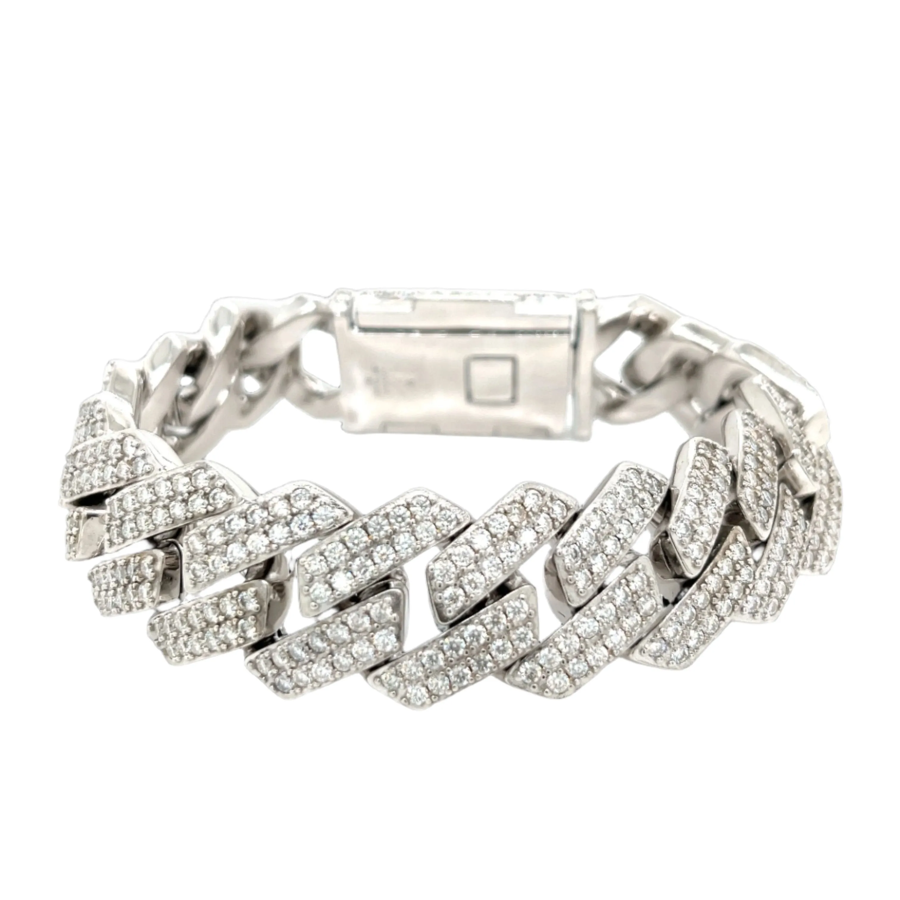 Hip Hop Iced Out 20mm Sterling Statement 8.5" Bracelet -  C304519