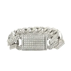 Hip Hop Iced Out 20mm Sterling Statement 8.5" Bracelet -  C304519