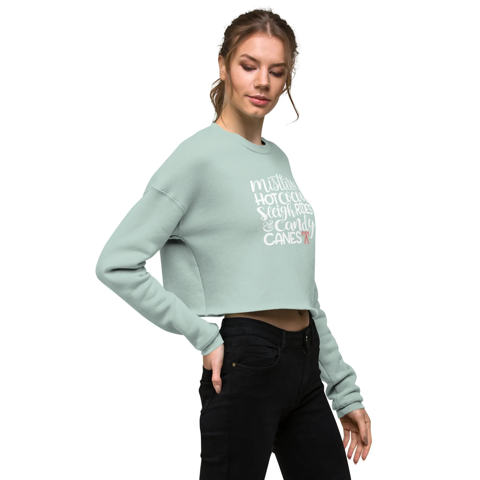 Holiday Crop Sweatshirt w/ Mistletoe saying