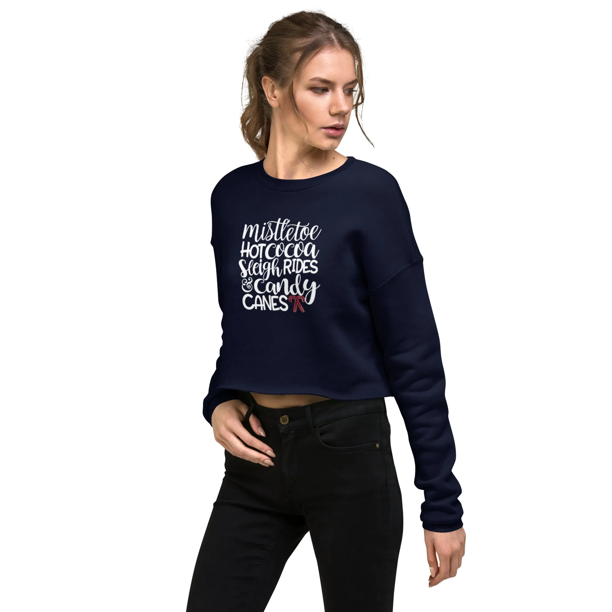 Holiday Crop Sweatshirt w/ Mistletoe saying