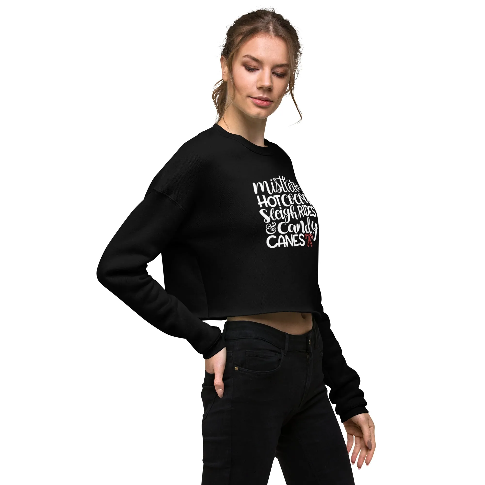 Holiday Crop Sweatshirt w/ Mistletoe saying