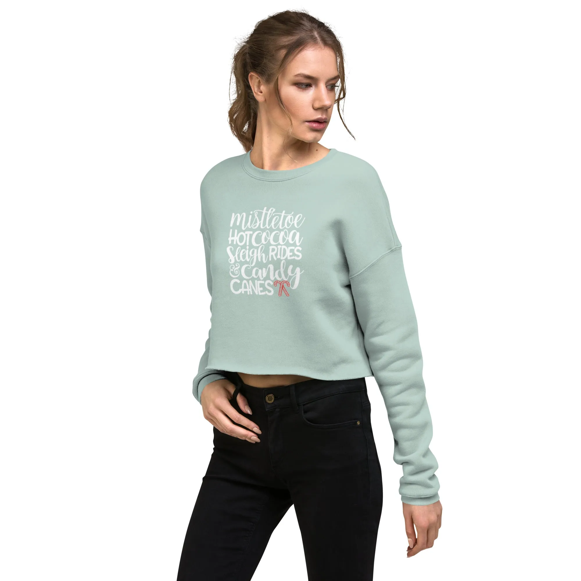Holiday Crop Sweatshirt w/ Mistletoe saying