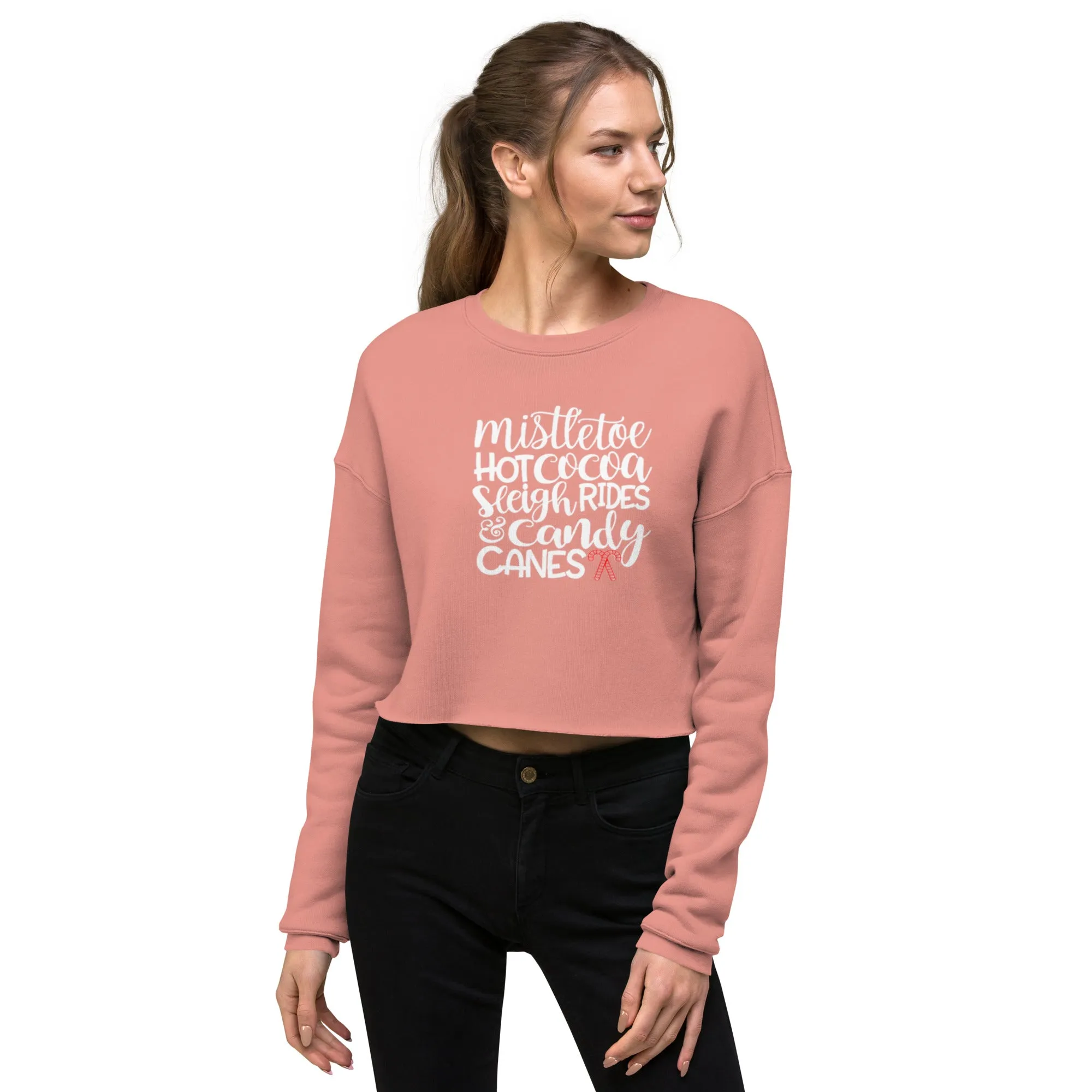 Holiday Crop Sweatshirt w/ Mistletoe saying