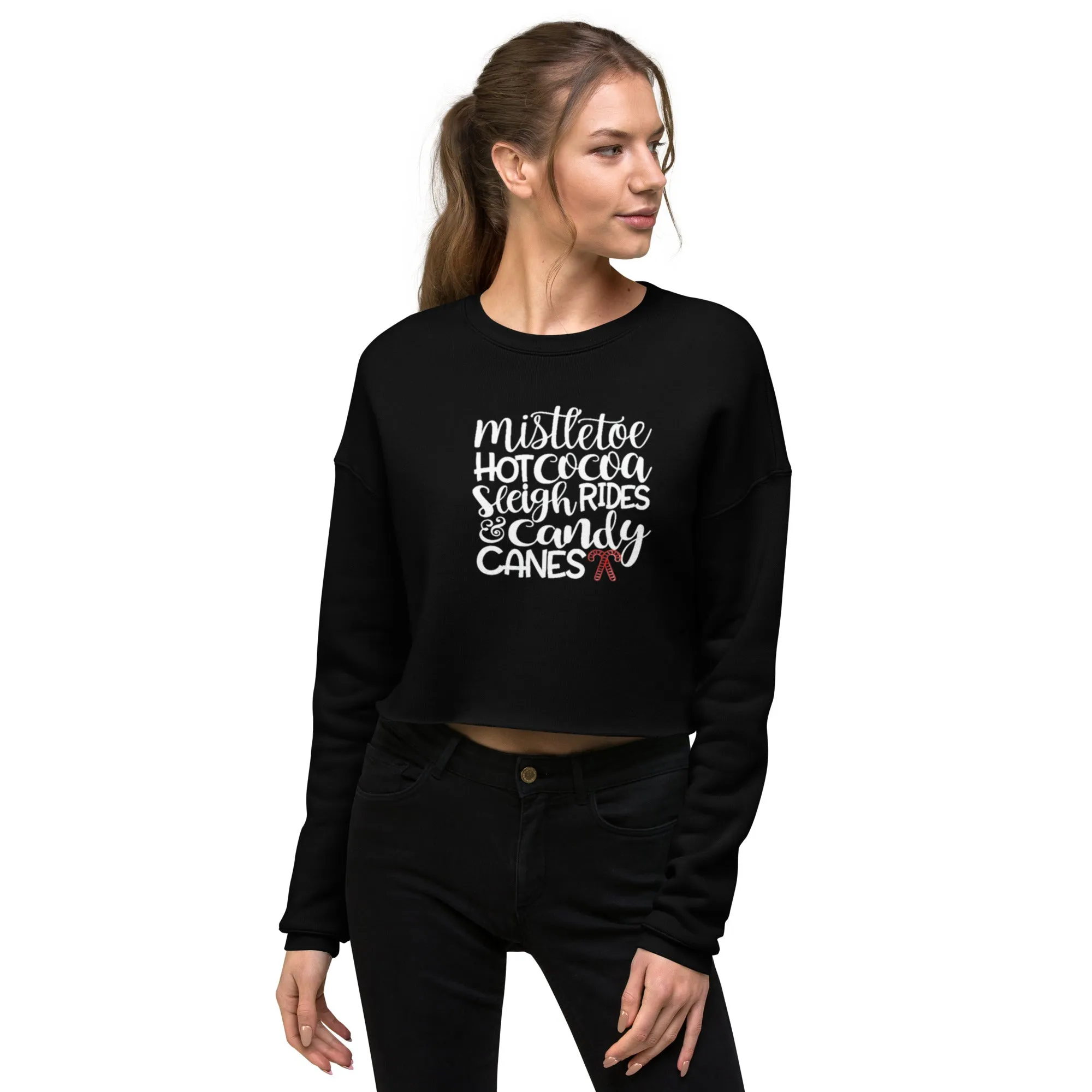 Holiday Crop Sweatshirt w/ Mistletoe saying