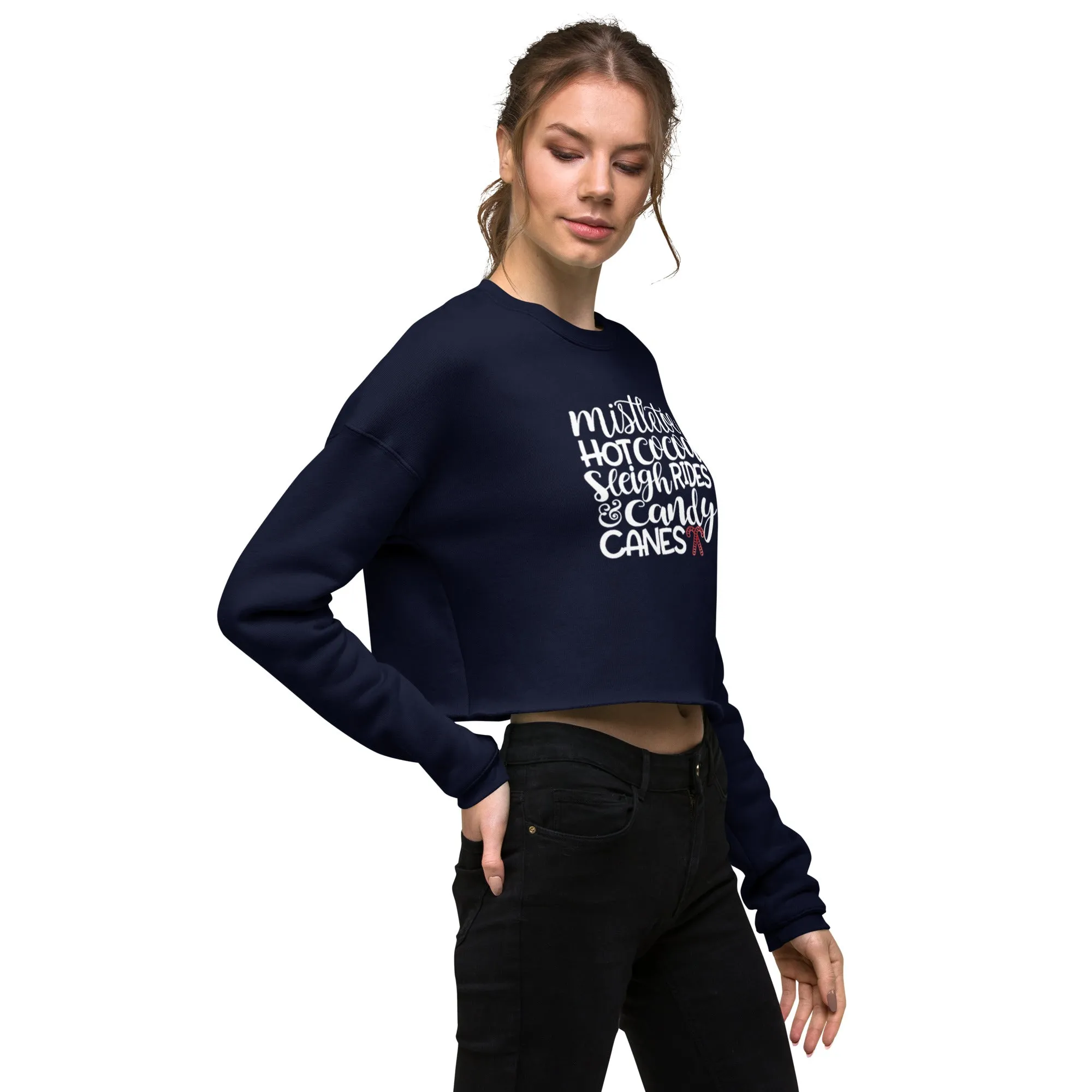 Holiday Crop Sweatshirt w/ Mistletoe saying
