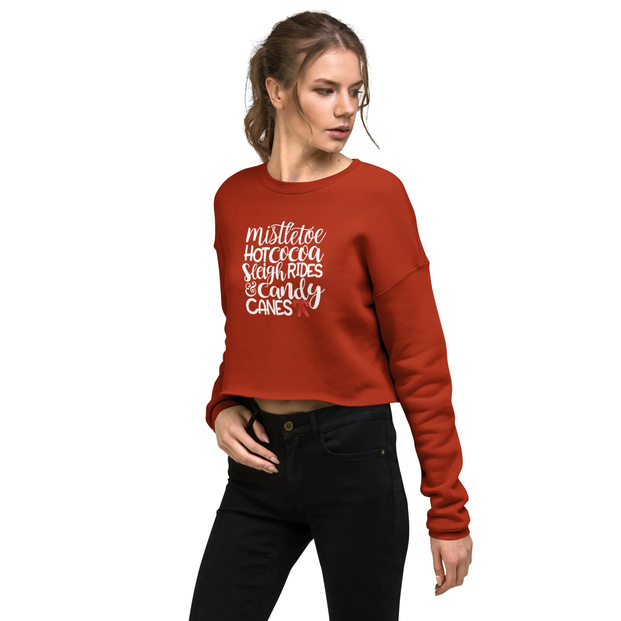 Holiday Crop Sweatshirt w/ Mistletoe saying