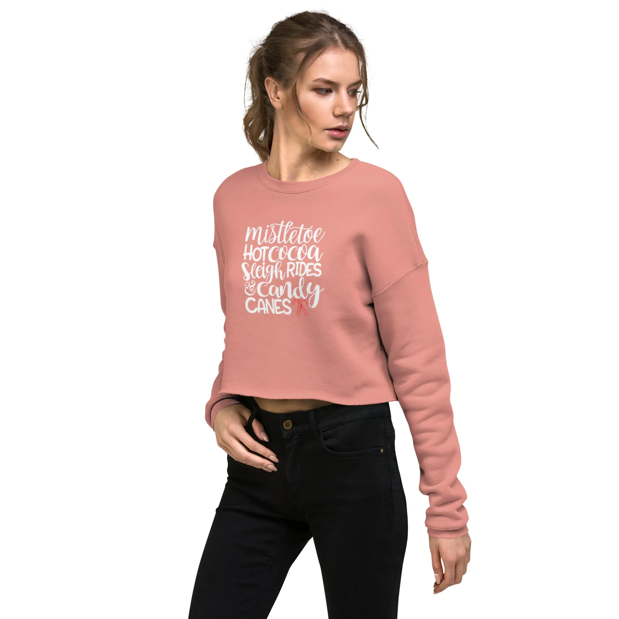 Holiday Crop Sweatshirt w/ Mistletoe saying
