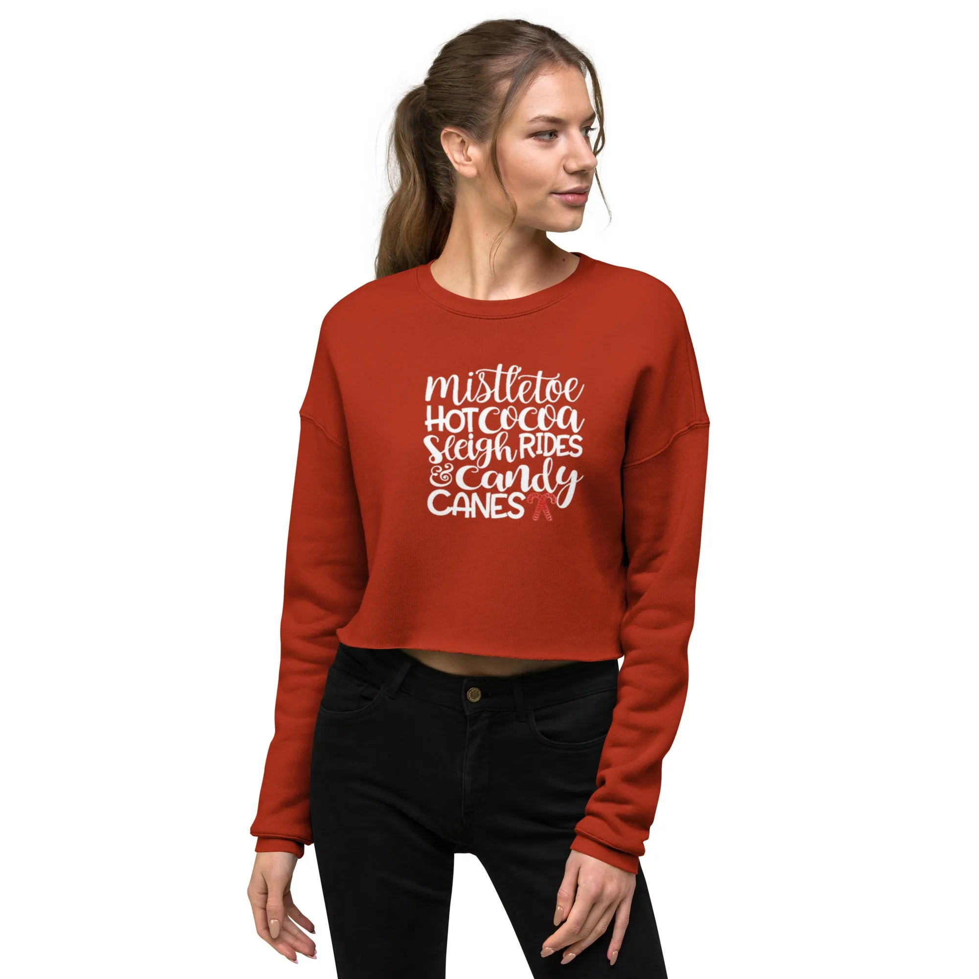 Holiday Crop Sweatshirt w/ Mistletoe saying
