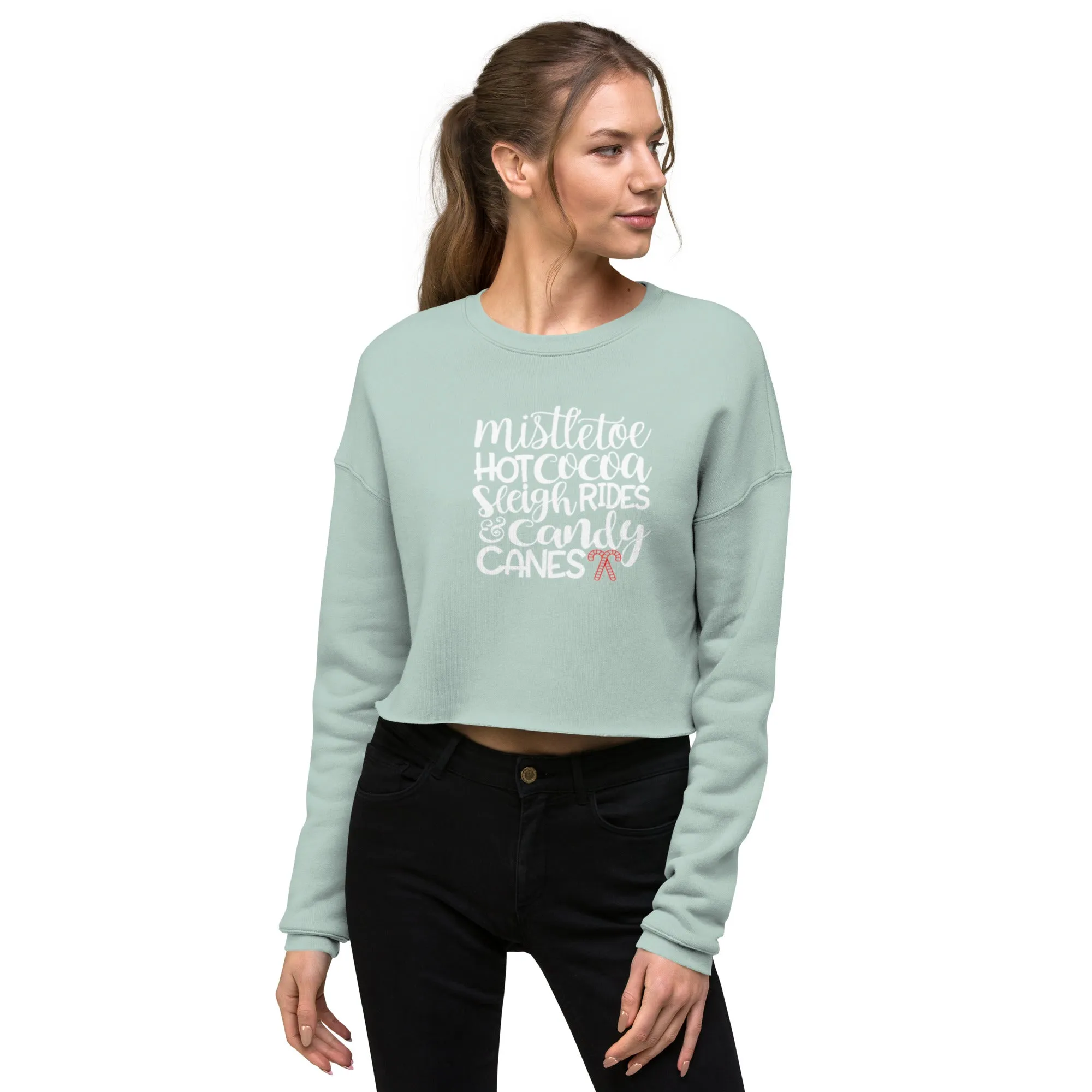 Holiday Crop Sweatshirt w/ Mistletoe saying