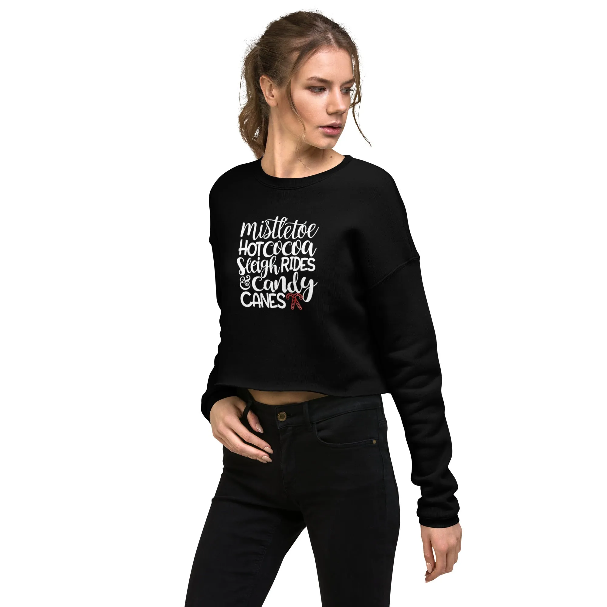 Holiday Crop Sweatshirt w/ Mistletoe saying