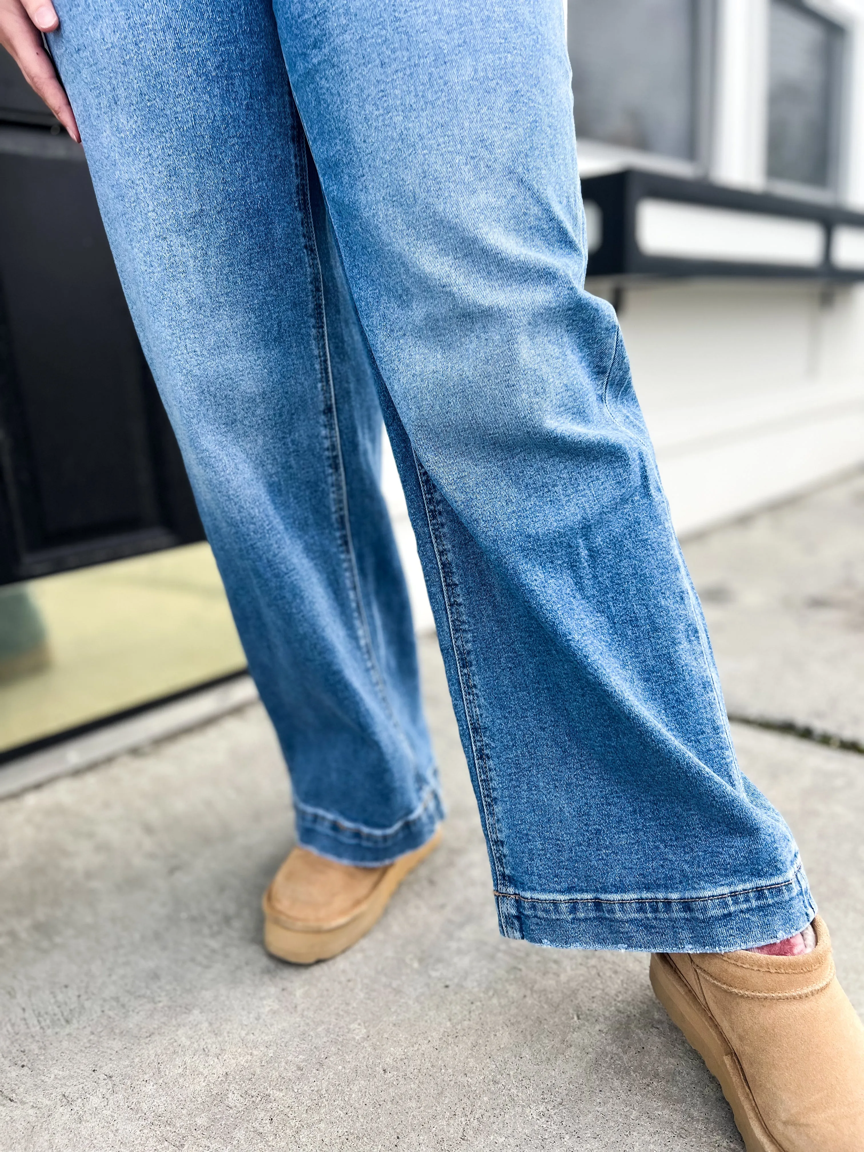 Improve High Rise Trouser Wide Leg Denim