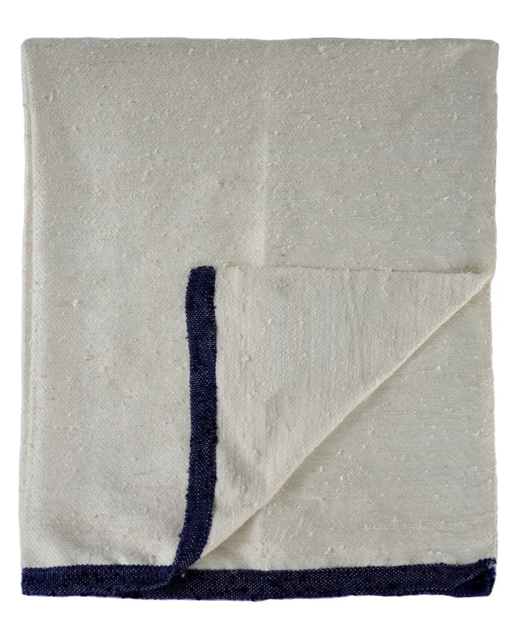 Indigo Raw Silk Throw Blanket