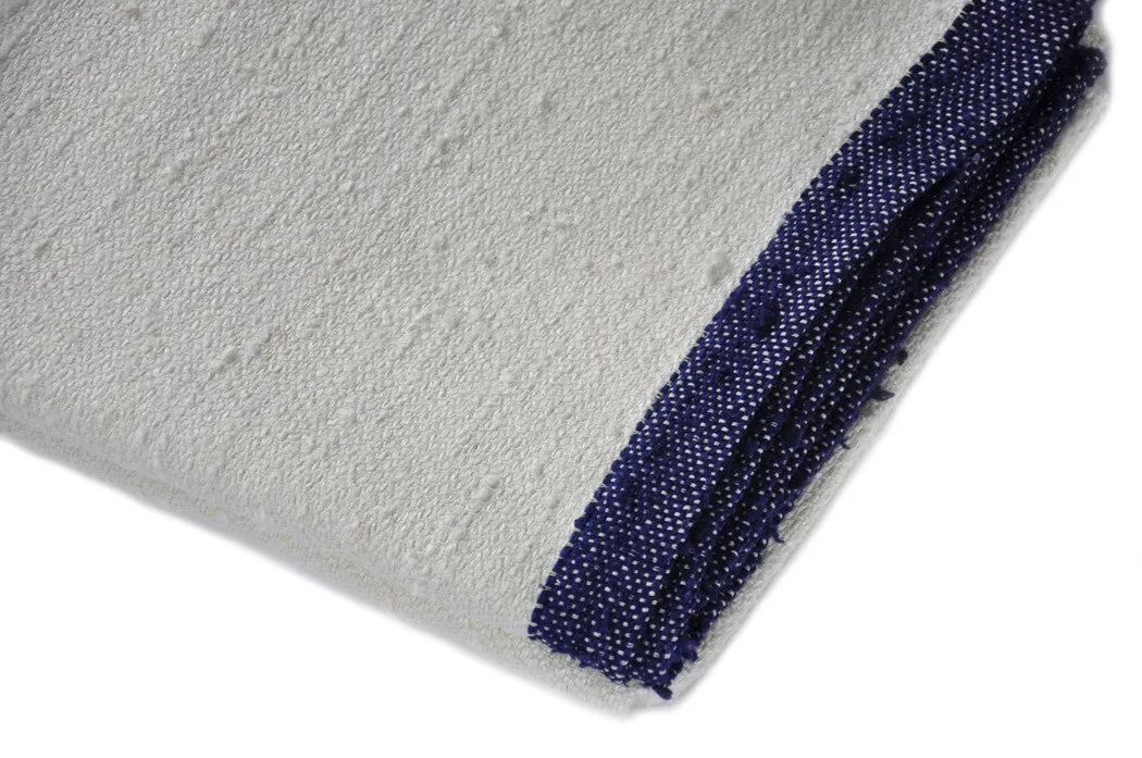 Indigo Raw Silk Throw Blanket