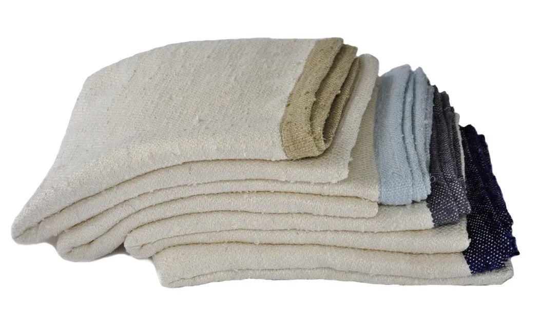 Indigo Raw Silk Throw Blanket
