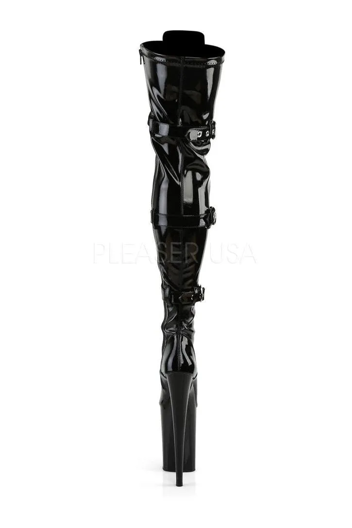 INFINITY-3028 Platform Boot  | Black Patent