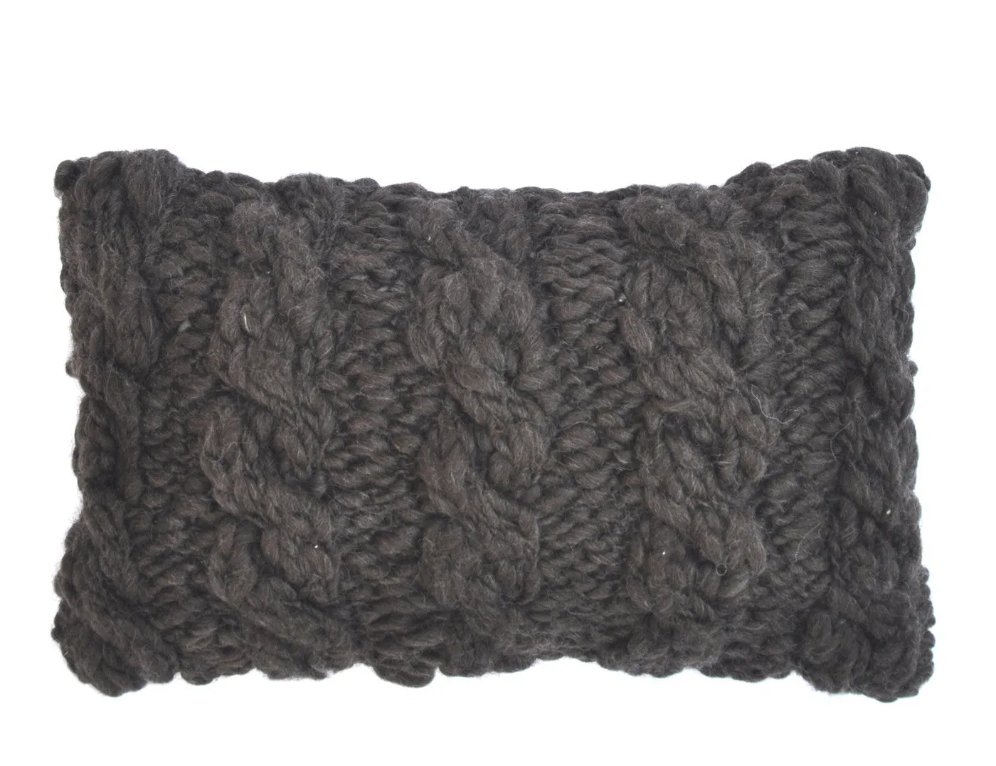 Ivory Trenzas Wool Lumbar Pillow