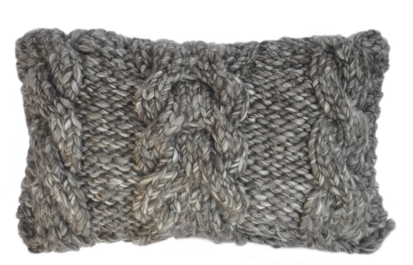Ivory Trenzas Wool Lumbar Pillow