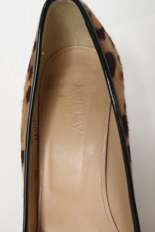 J.Crew Wedge Pump Martina Leopard Print Calf Hair Size 6.5