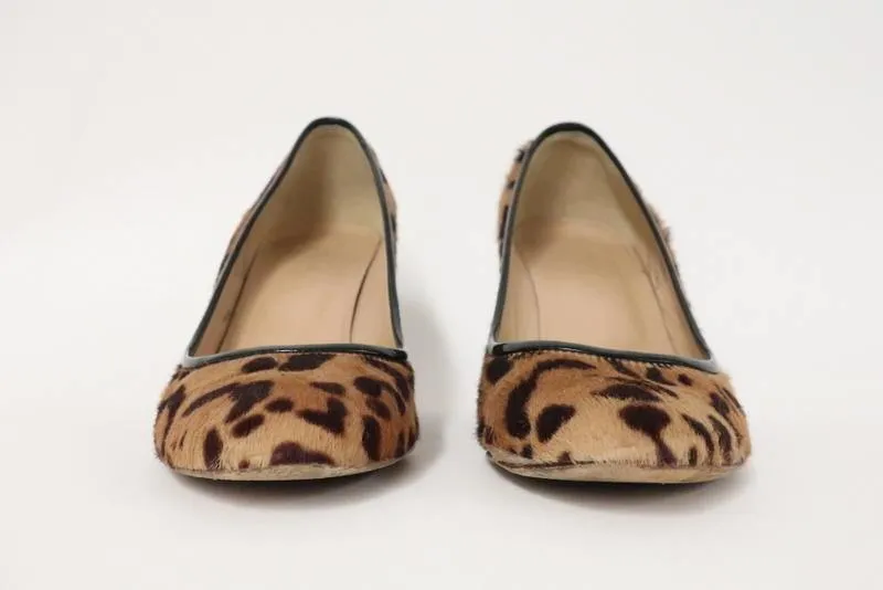J.Crew Wedge Pump Martina Leopard Print Calf Hair Size 6.5