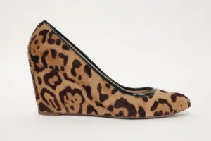 J.Crew Wedge Pump Martina Leopard Print Calf Hair Size 6.5