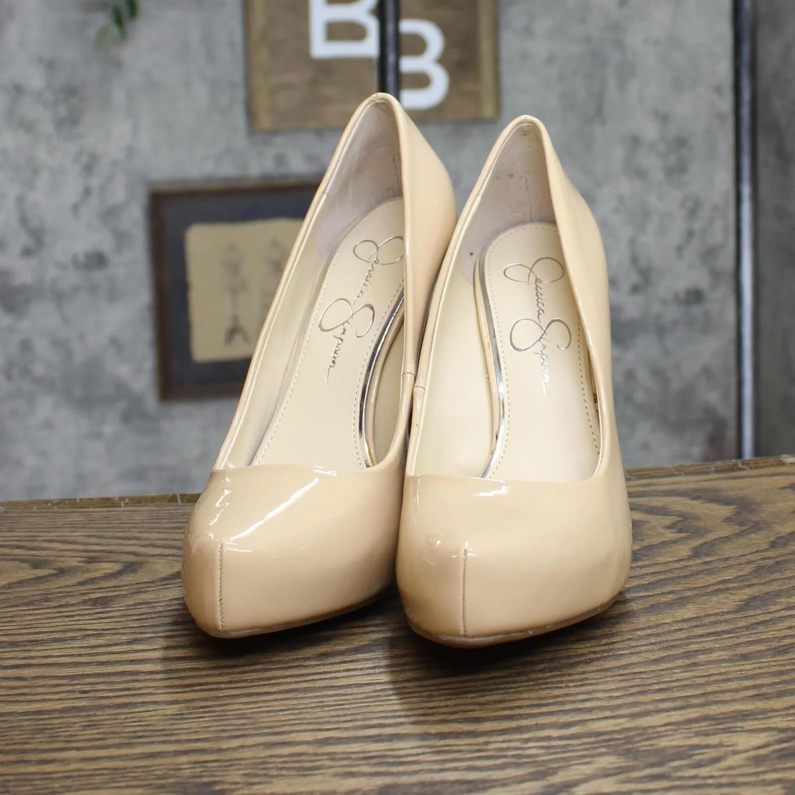 Jessica Simpson Womens Parisah Platform Pump Heels Shoes Sand Dune Brown 8.5M