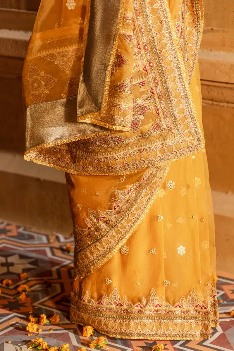 KF-02 INAYAH | Qalamkar Khaab Festive Formal Collection 2022 | Luxury Embroidered Unstitched Chiffon Suits