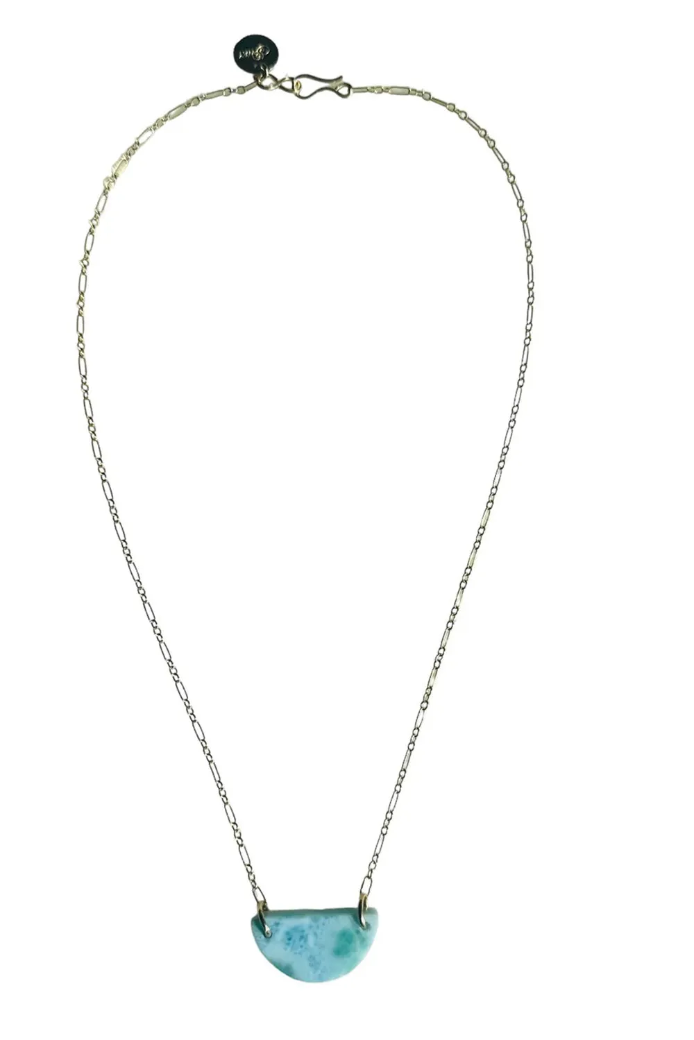 Larimer Wedge Pendant on 14K Gold Filled Delicate Long Short Chain