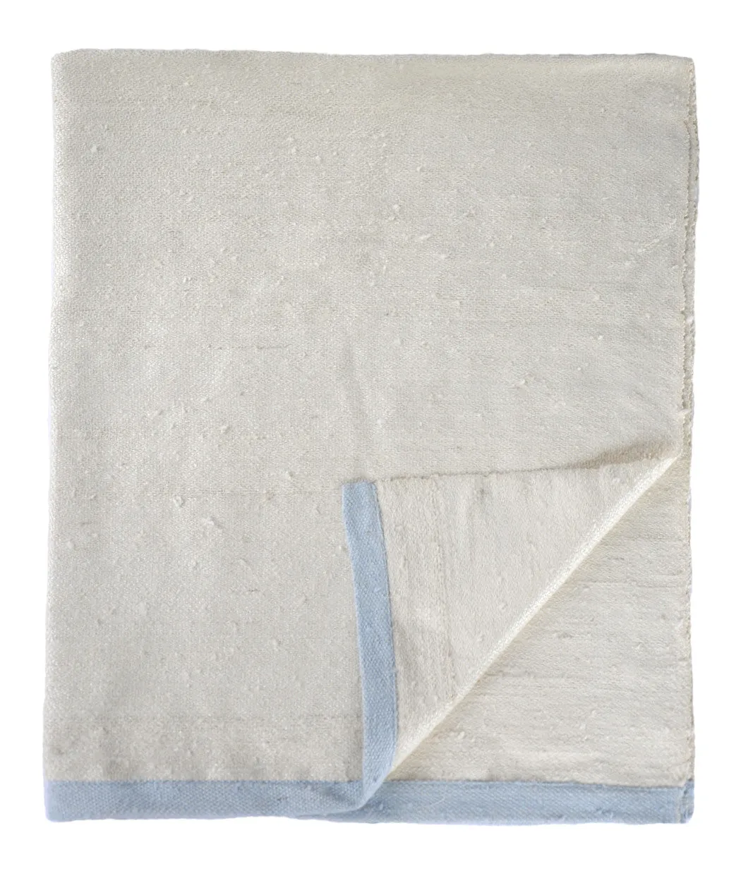 Light Pale Raw Silk Throw Blanket