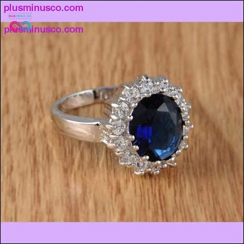 Luxury Engagement Ring with Silver Color Crystal