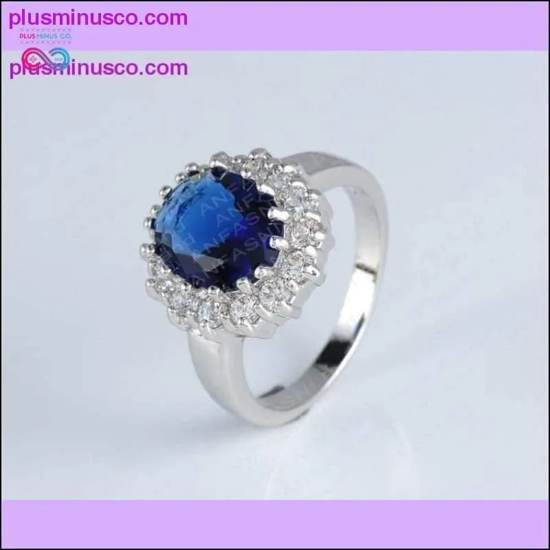 Luxury Engagement Ring with Silver Color Crystal