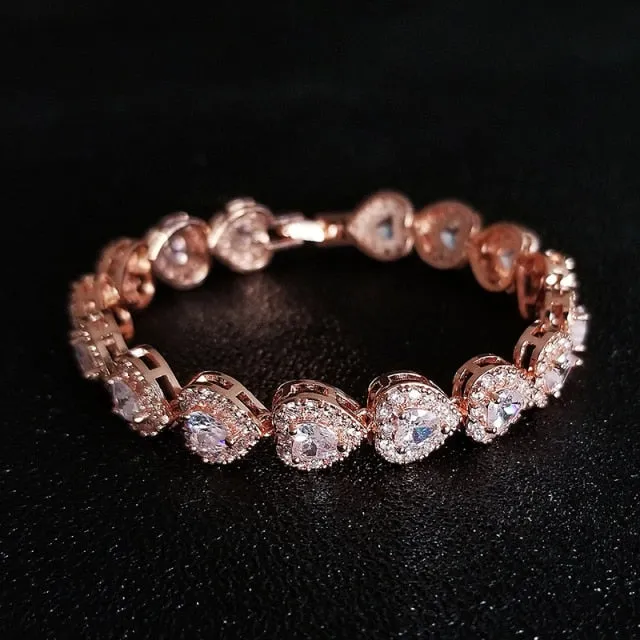 Luxury Heart Sterling Silver Bracelet