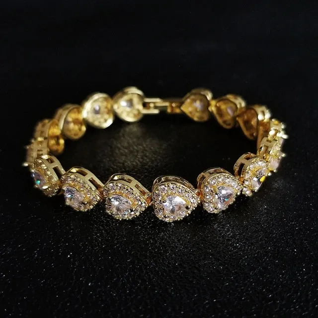 Luxury Heart Sterling Silver Bracelet