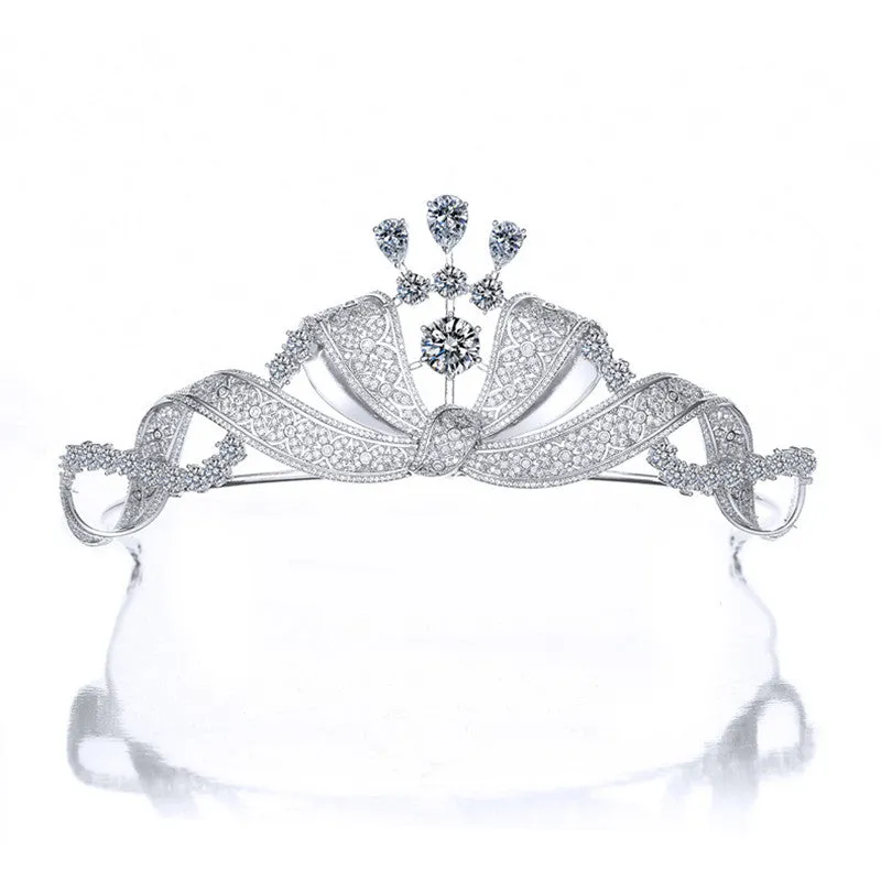 Luxury Retro Bridal Wedding Crown Zircon Hair Jewelry Accessories