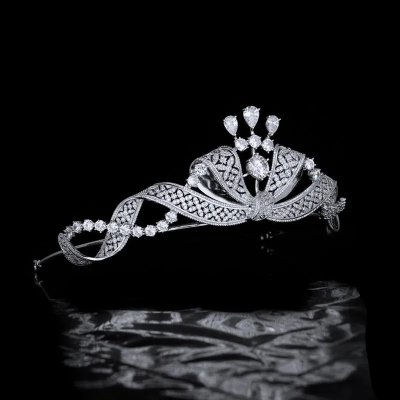 Luxury Retro Bridal Wedding Crown Zircon Hair Jewelry Accessories