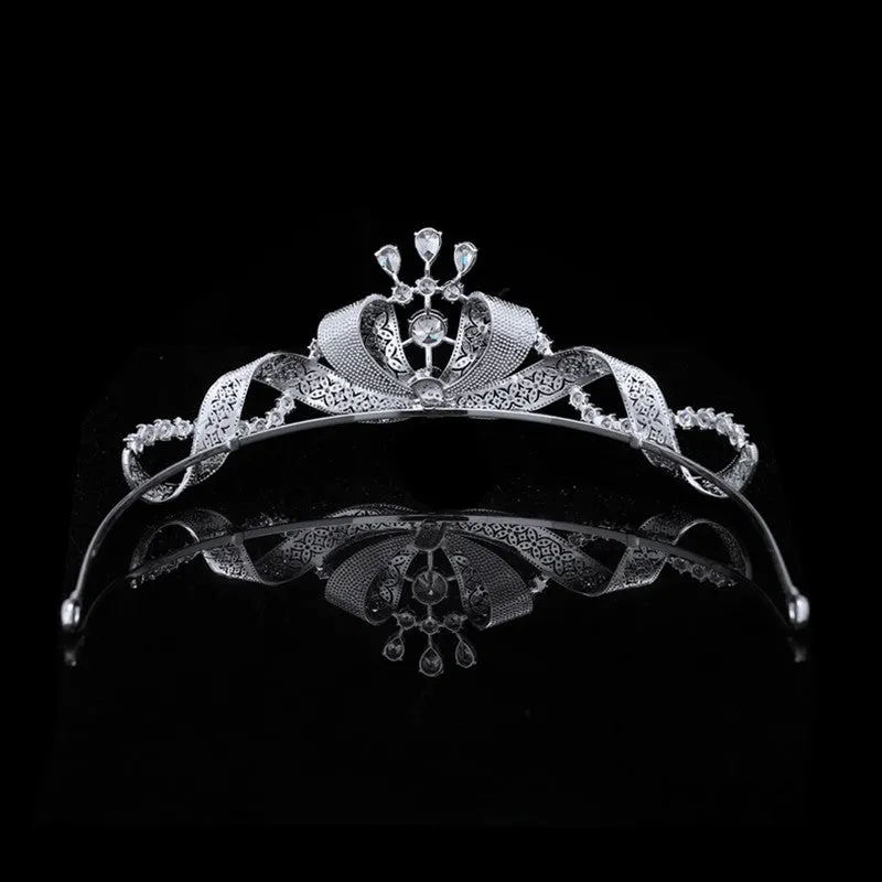 Luxury Retro Bridal Wedding Crown Zircon Hair Jewelry Accessories
