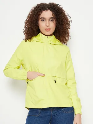 Madame Zip Pocketed Solid Neon Jacket