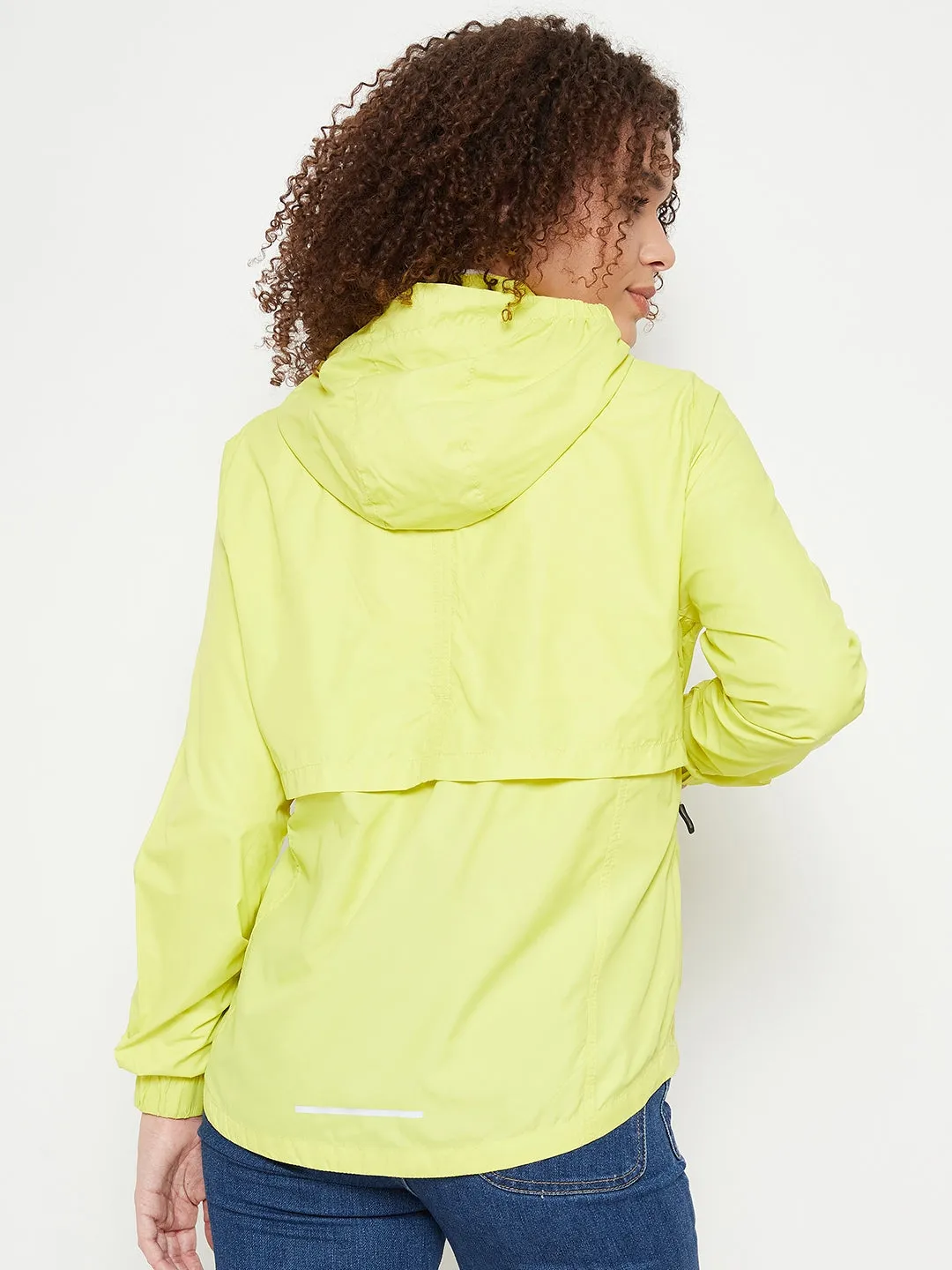 Madame Zip Pocketed Solid Neon Jacket