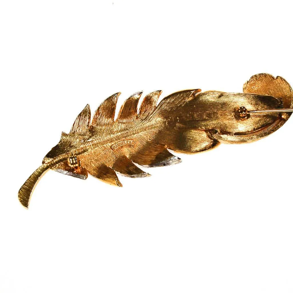 Marvella Silver and Gold Tone Leaf Brooch