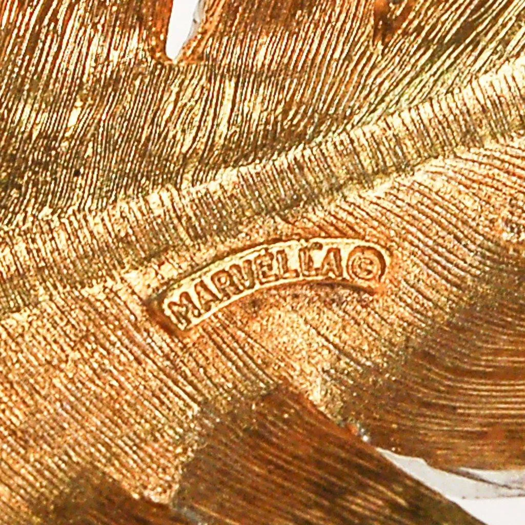 Marvella Silver and Gold Tone Leaf Brooch