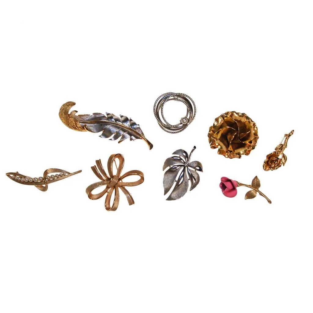 Marvella Silver and Gold Tone Leaf Brooch