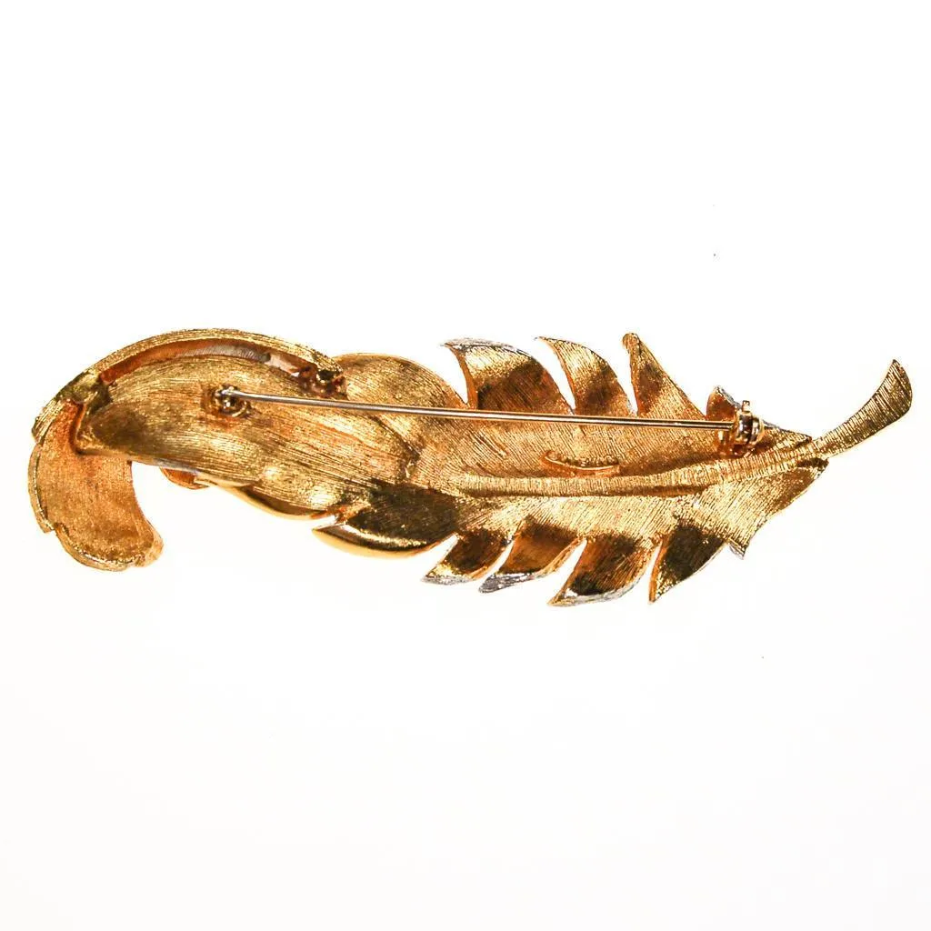 Marvella Silver and Gold Tone Leaf Brooch
