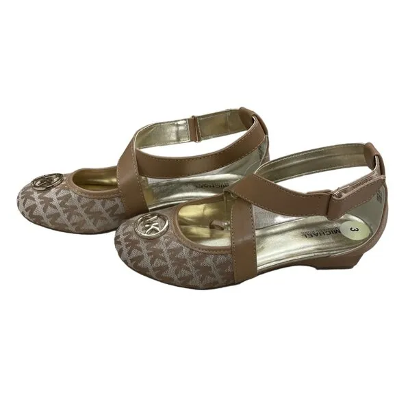 Michael Kors Girls Cross Strap small wedge heel size 3 SKU 1415