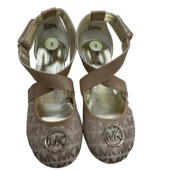 Michael Kors Girls Cross Strap small wedge heel size 3 SKU 1415
